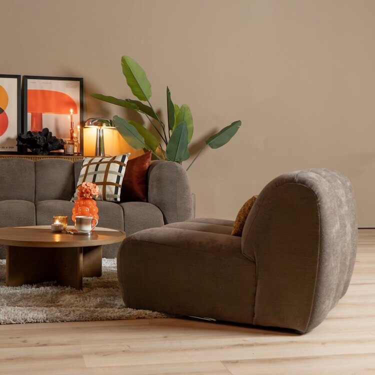Fauteuil Luca chenille bruin