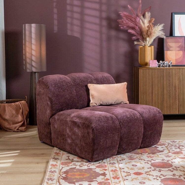 Fauteuil Luca chenille paars