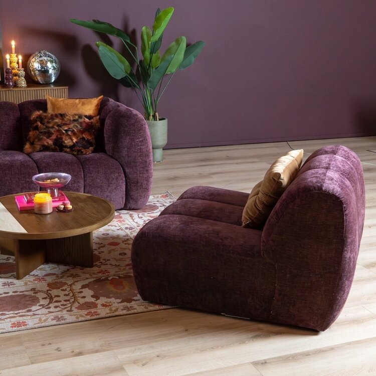 Fauteuil Luca chenille paars