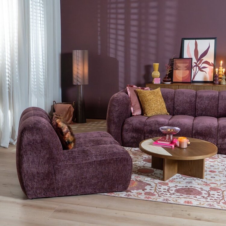 Fauteuil Luca chenille paars