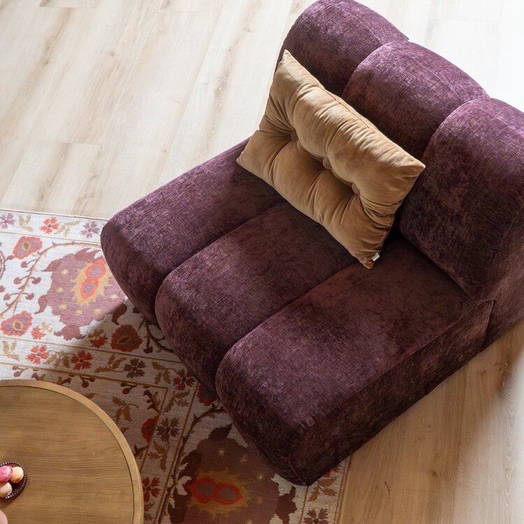 Fauteuil Luca chenille paars