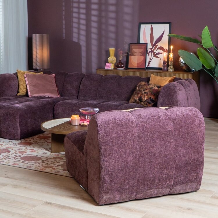 Fauteuil Luca chenille paars
