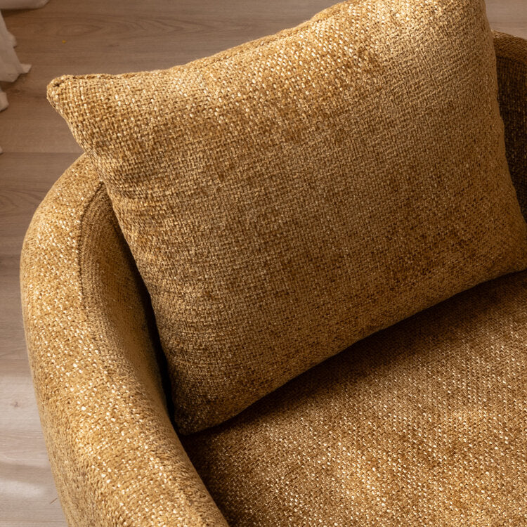 Fauteuil Ruby chenille stof okergeel