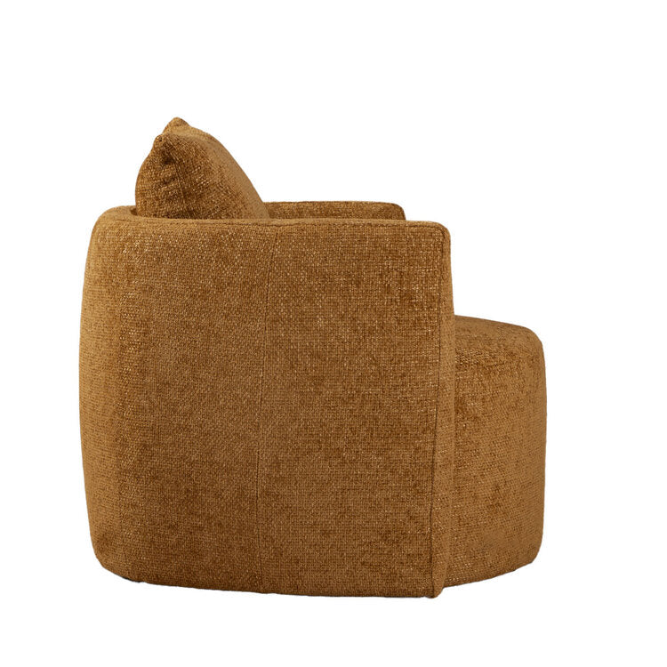 Fauteuil Ruby chenille stof okergeel
