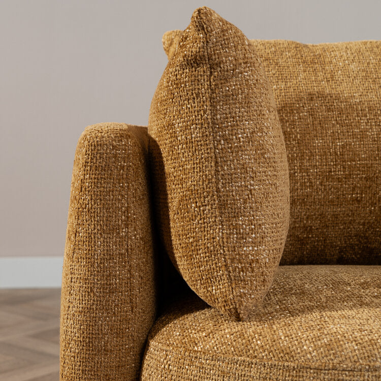 Fauteuil Ruby chenille stof okergeel