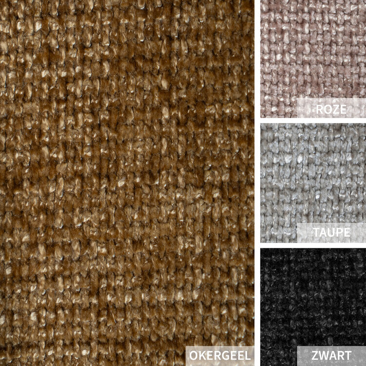 Fauteuil Ruby chenille stof okergeel