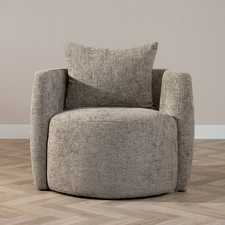 Fauteuil Ruby chenille stof taupe