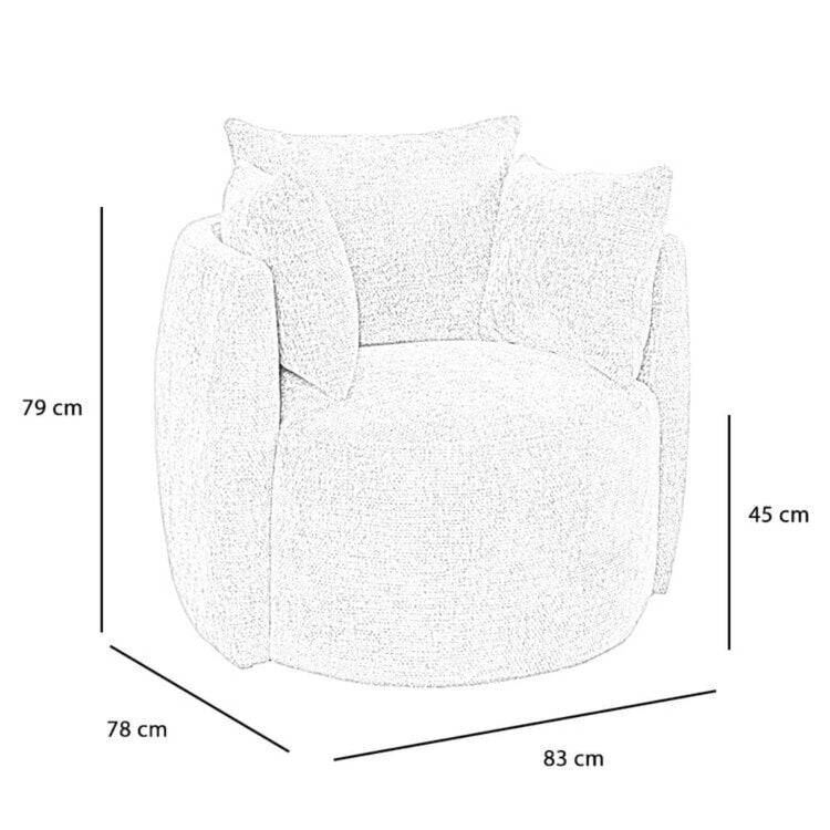 Fauteuil Ruby chenille stof taupe