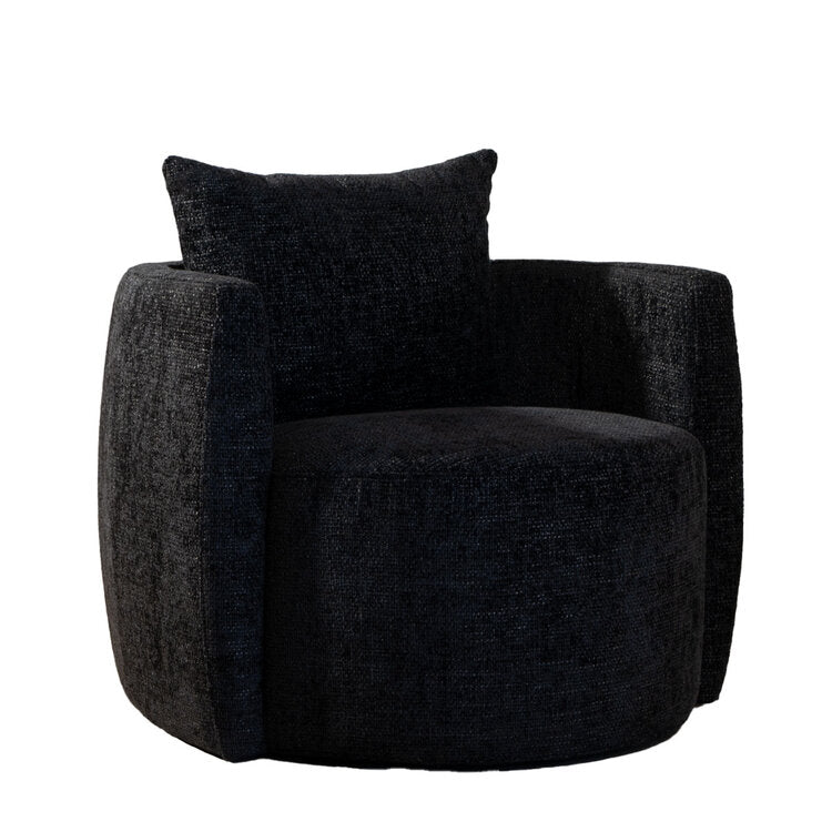 Fauteuil Ruby chenille stof zwart