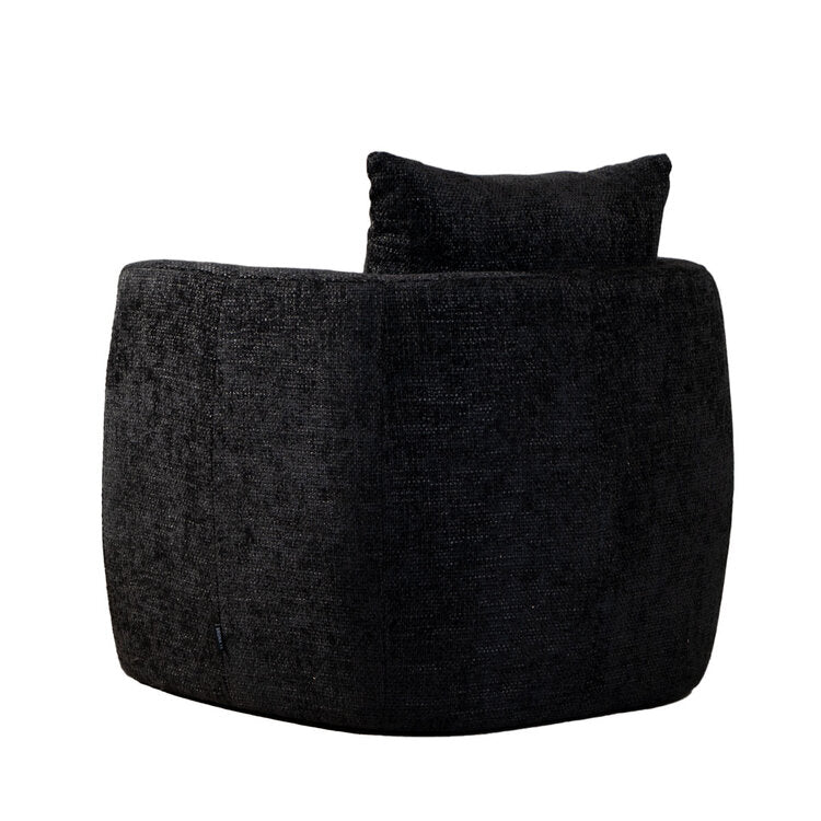 Fauteuil Ruby chenille stof zwart