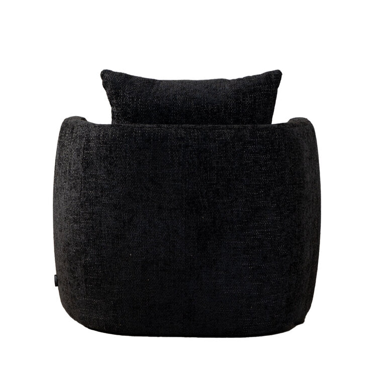 Fauteuil Ruby chenille stof zwart