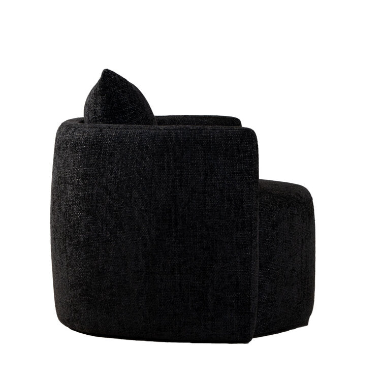 Fauteuil Ruby chenille stof zwart