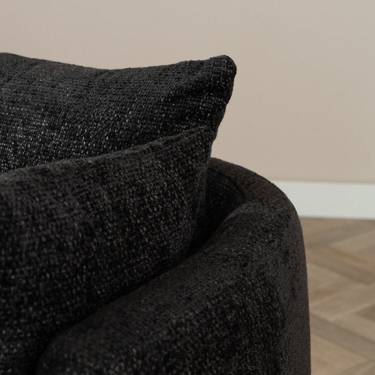 Fauteuil Ruby chenille stof zwart