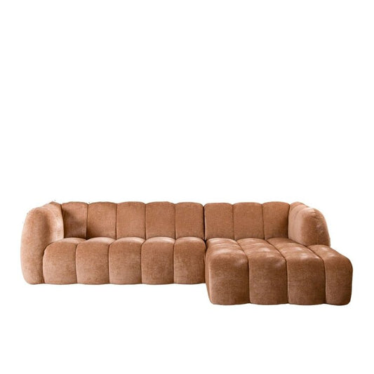 Hoekbank Luca chenille peach rechts