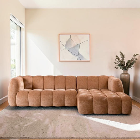 Hoekbank Luca chenille peach rechts