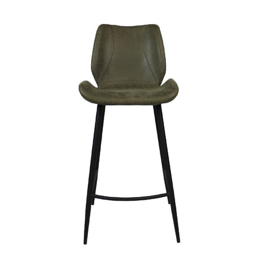 Industriële barkruk Barrel olijfgroen eco-leer 69 cm