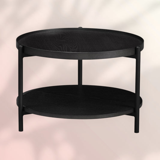 Salontafel Rio Ø58 cm zwart eiken