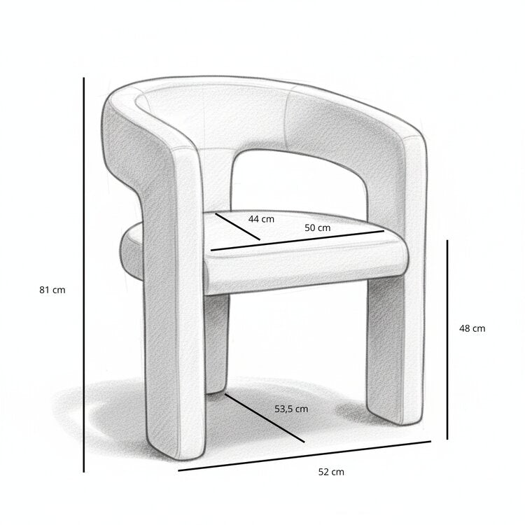 Scandinavische eetkamerstoel Bibi chenille off white