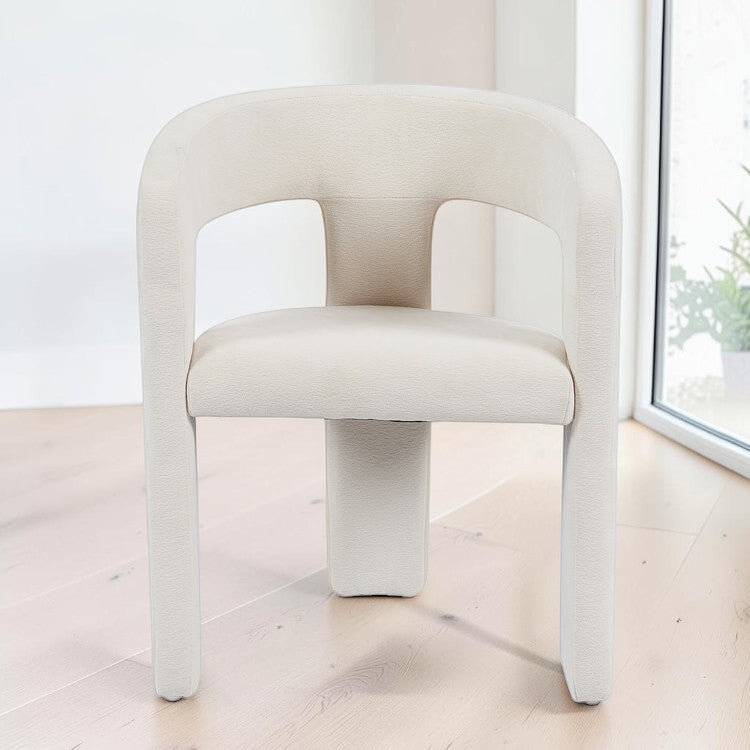Scandinavische eetkamerstoel Bibi chenille off white