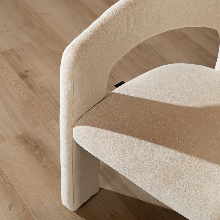 Scandinavische eetkamerstoel Bibi chenille off white