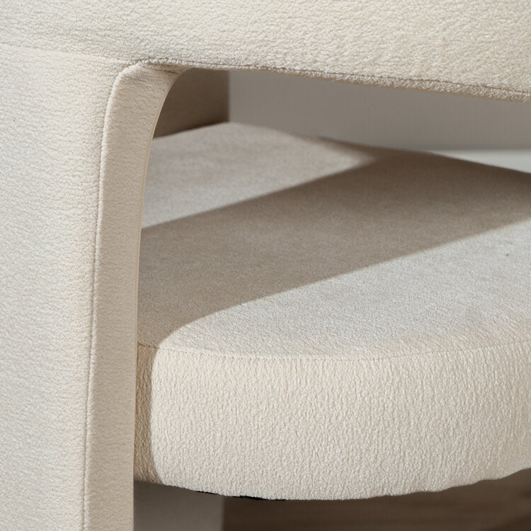Scandinavische eetkamerstoel Bibi chenille off white