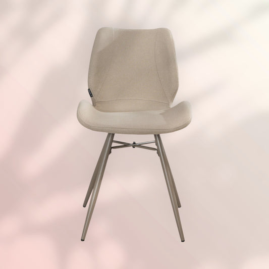 Scandinavische eetkamerstoel Jena taupe gerecyclede stof