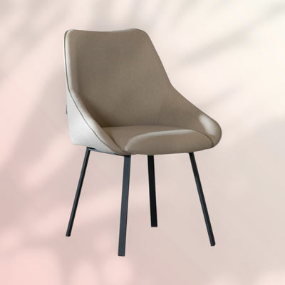 Scandinavische eetkamerstoel Lova gerecyclede stof taupe