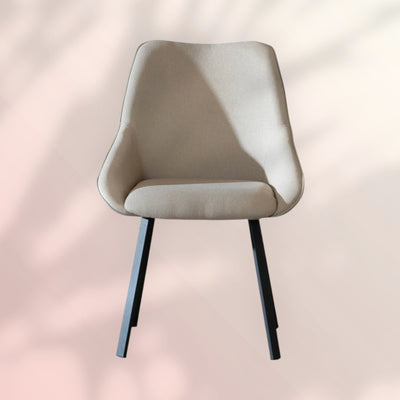Scandinavische eetkamerstoel Lova gerecyclede stof taupe