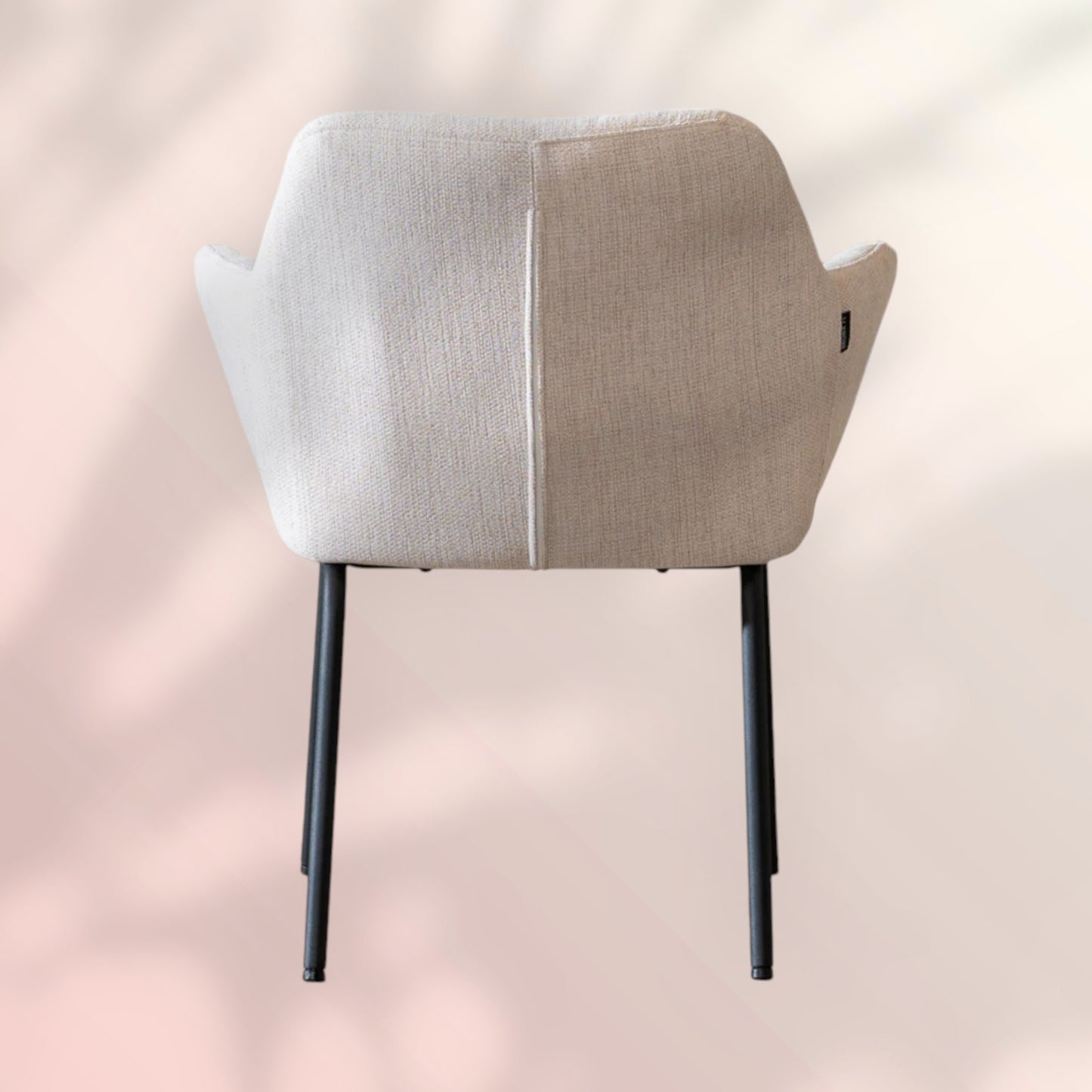 Scandinavische eetkamerstoel Sten gerecyclede stof beige