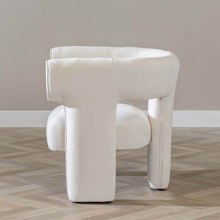 Scandinavische fauteuil Bibi chenille off white