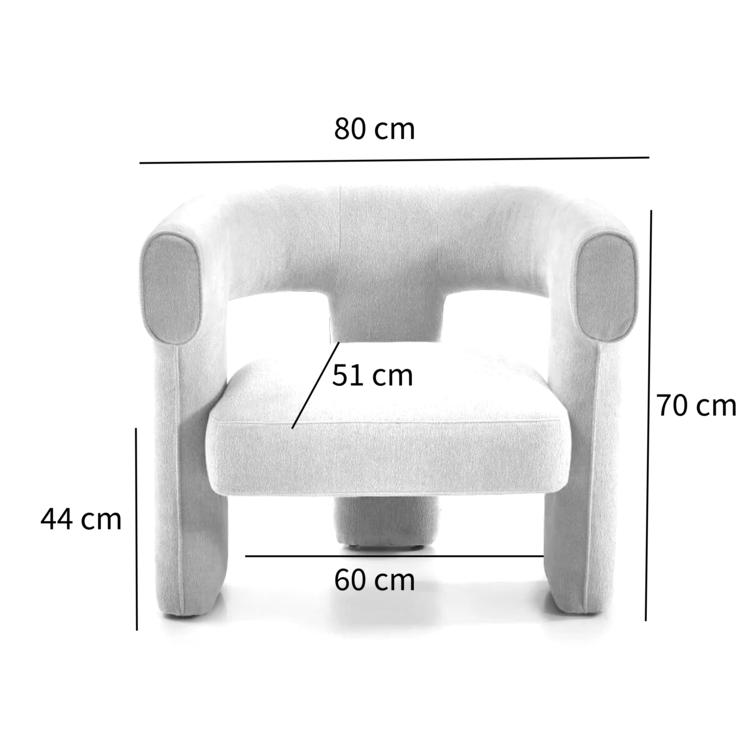 Scandinavische fauteuil Bibi chenille off white