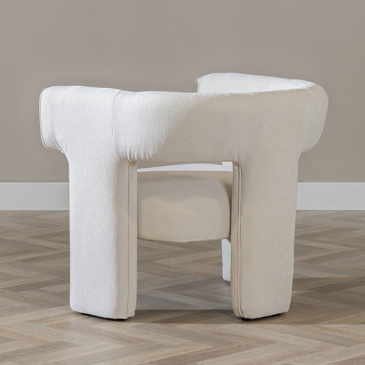 Scandinavische fauteuil Bibi chenille off white