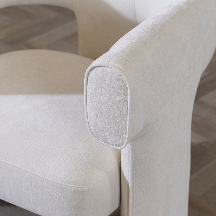 Scandinavische fauteuil Bibi chenille off white