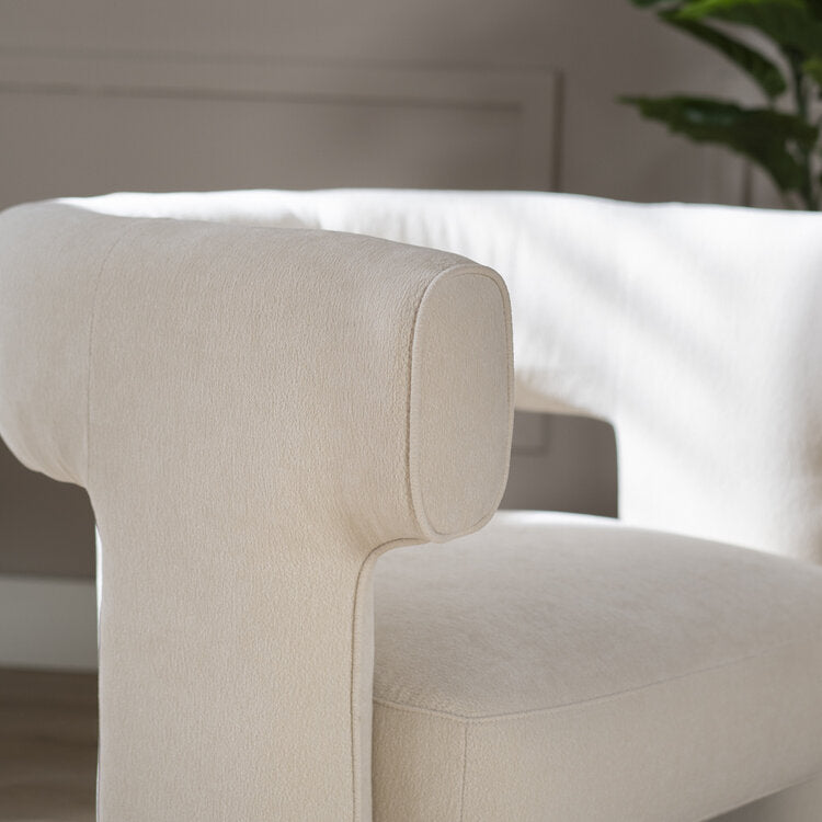 Scandinavische fauteuil Bibi chenille off white