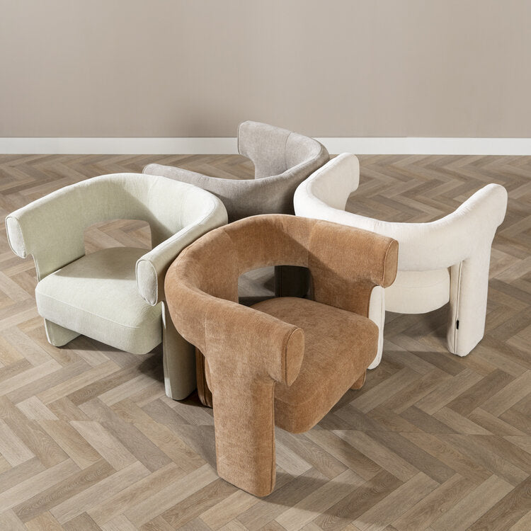 Scandinavische fauteuil Bibi chenille off white