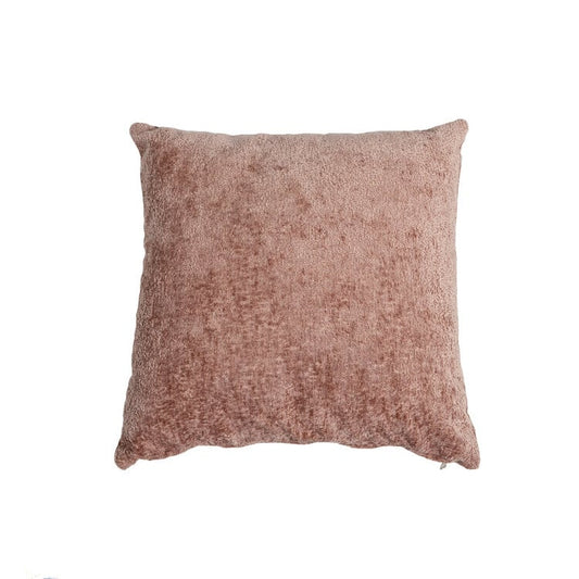 Sierkussen Juna chenille stof roze 45 x 45 cm