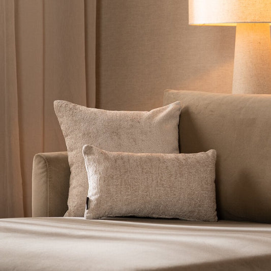 Sierkussen Juna chenille stof wit/beige 45 x 45 cm