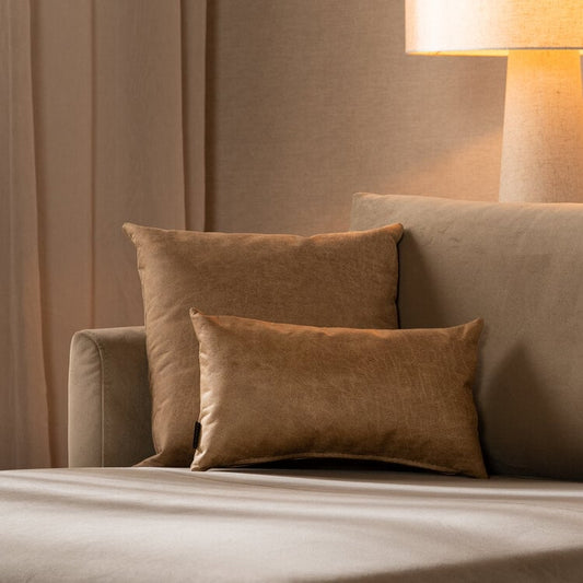 Sierkussen Kyla eco-leer beige 45 x 45 cm