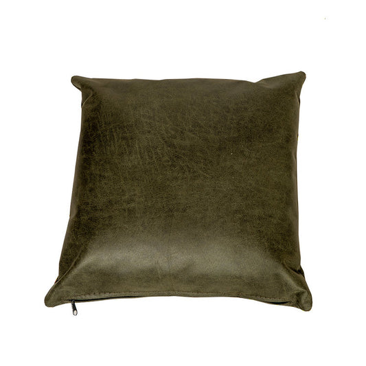 Sierkussen Kyla eco-leer olijfgroen 45 x 45 cm