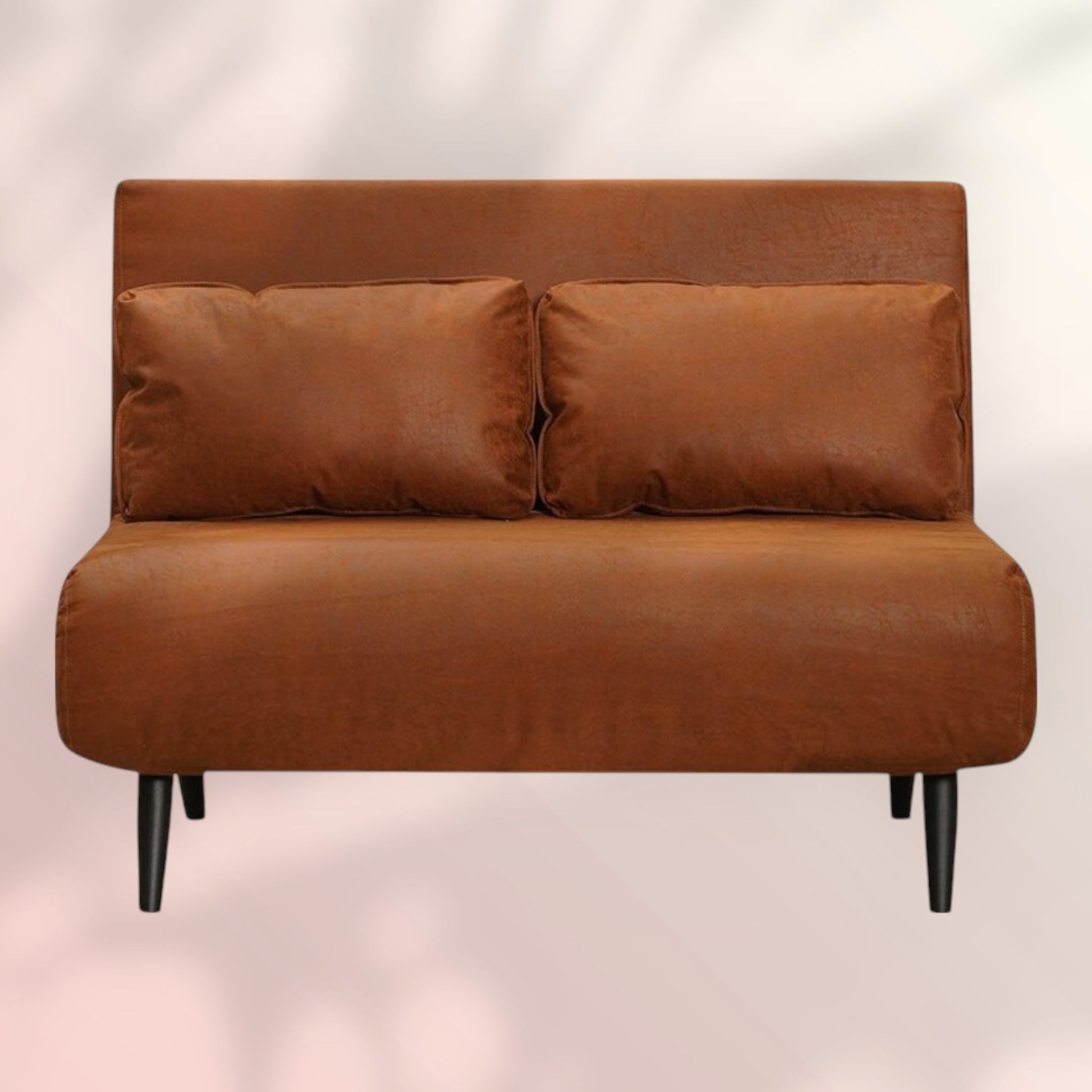 Slaapbank 1,5 persoons Kristian cognac eco-leer, stijlvol en comfortabel voor elke woonruimte. Perfect voor jouw interieur!