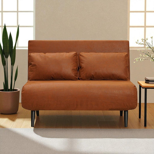 Slaapbank 1,5 persoons Kristian cognac eco-leer
