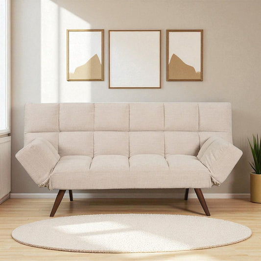 Slaapbank 1,5 persoons Timo gerecyclede stof beige