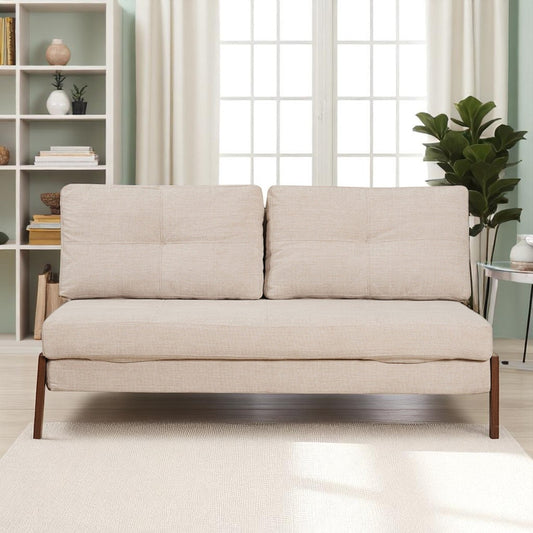Slaapbank 2 persoons Mikko gerecyclede stof beige