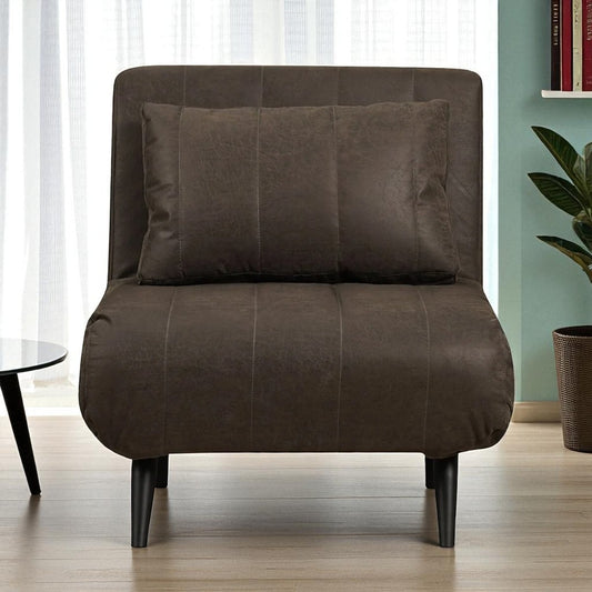 Slaapfauteuil Hanna antraciet eco-leer