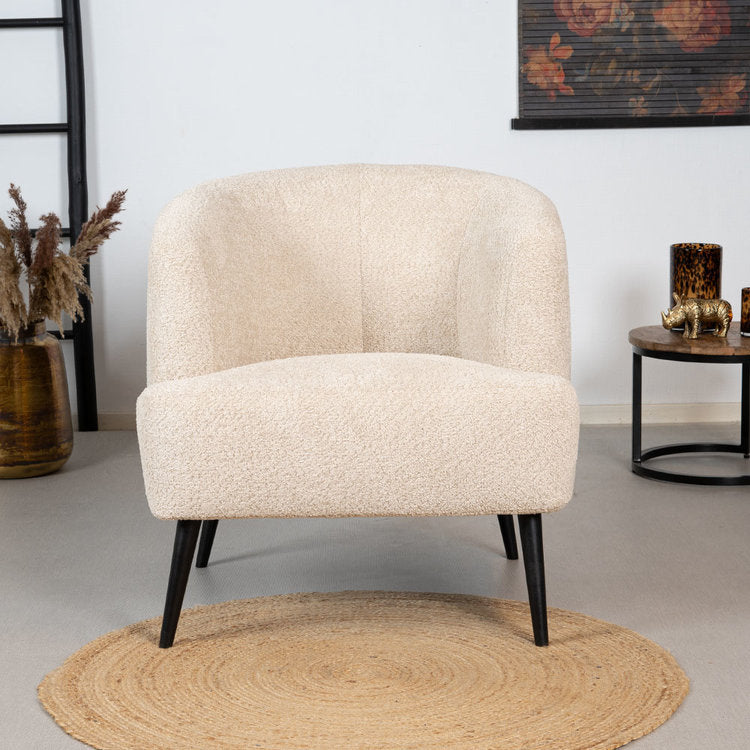 Teddy bouclé fauteuil Nora beige