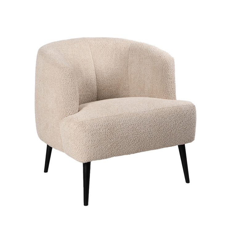 Teddy bouclé fauteuil Nora beige