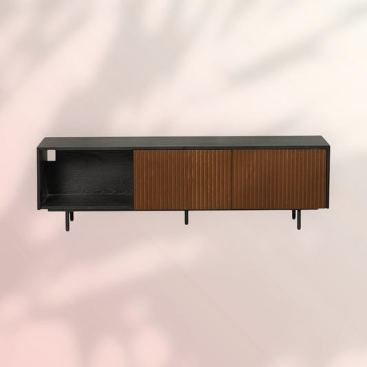 Tv-meubel Ray zwart/rustiek eiken 150 cm