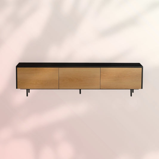 Tv-meubel Thomas zwart/blank eiken 180 cm