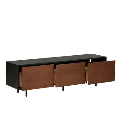 Tv-meubel Thomas zwart/rustiek eiken 150 cm