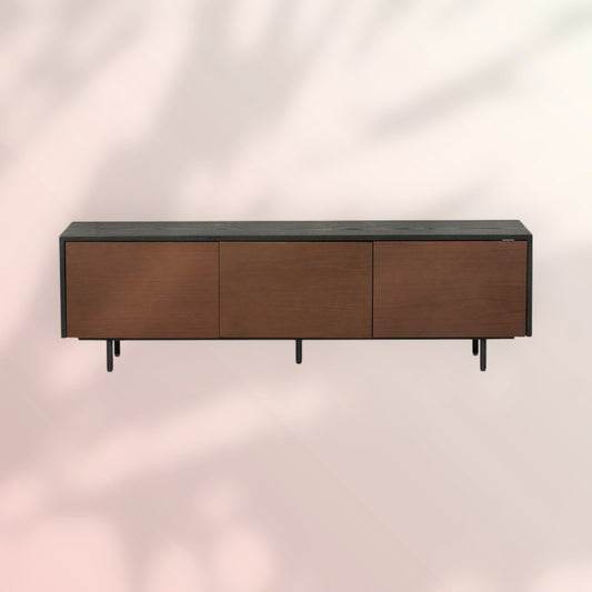 Tv-meubel Thomas zwart/rustiek eiken 150 cm